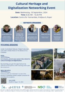 Invitation to the event cultural heritage and digitalization