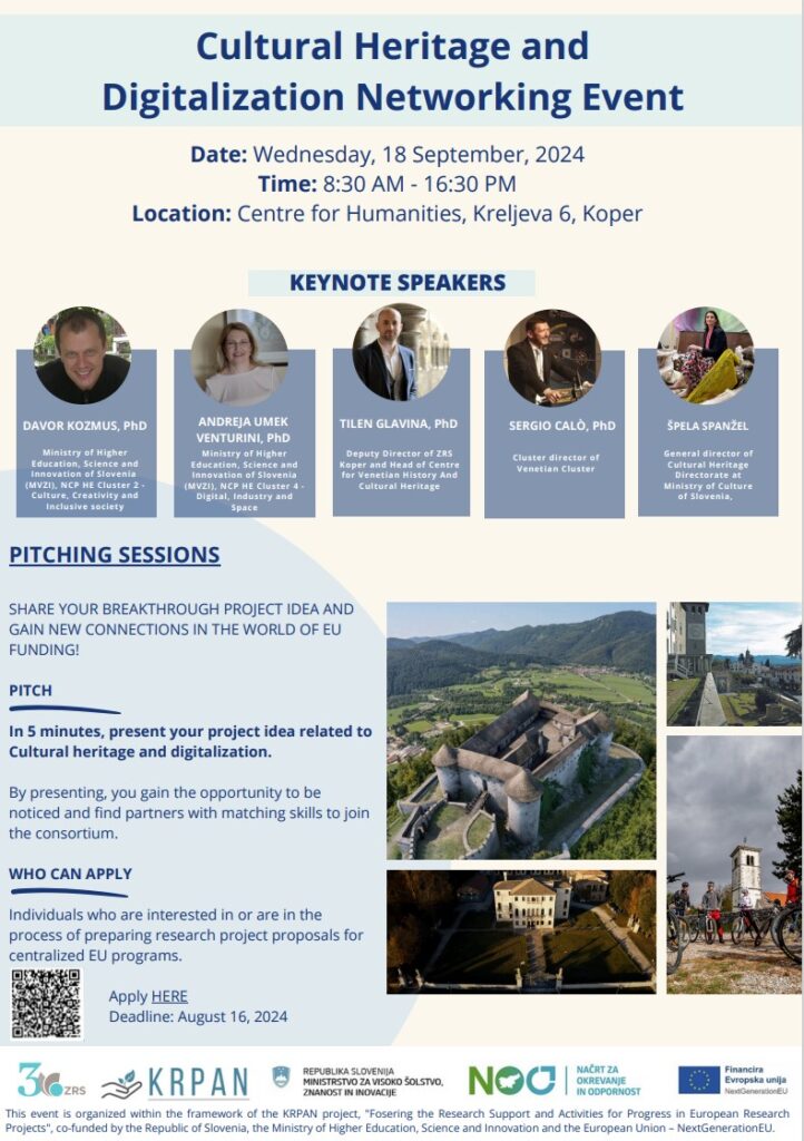 Invitation to the event cultural heritage and digitalization